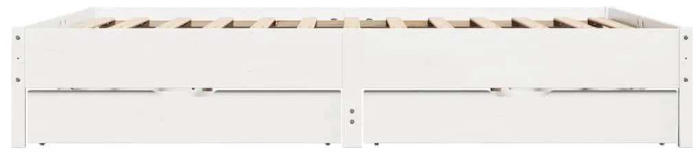 vidaXL Σκελετός Κρεβ. Χωρίς Στρώμα Λευκό 200x200 εκ Μασίφ Πεύκο