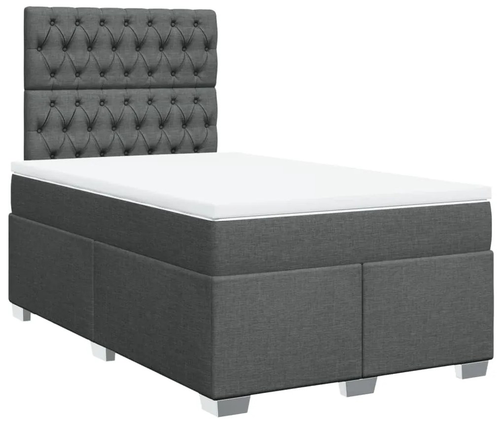 ΚΡΕΒΑΤΙ BOXSPRING ΜΕ ΣΤΡΩΜΑ ΣΚΟΥΡΟ ΓΚΡΙ 120X190 ΕΚ ΥΦΑΣΜΑΤΙΝΟ 3292735