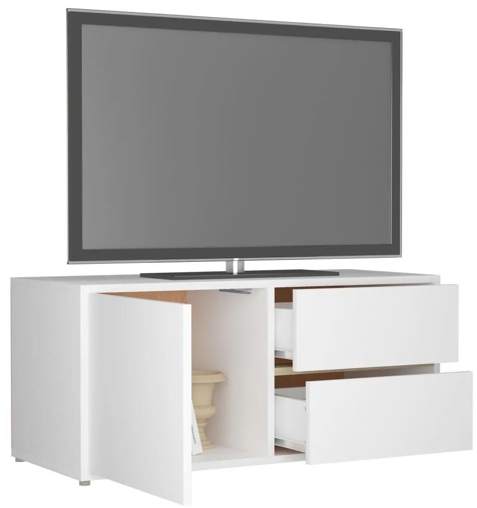 Έπιπλο Τηλεόρασης Λευκό 80 x 34 x 36 εκ. από Μοριοσανίδα - Λευκό