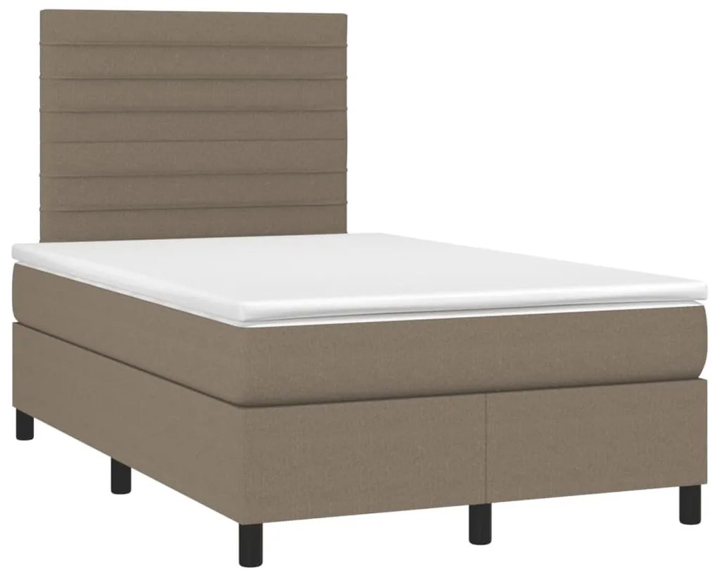 Κρεβάτι Boxspring με Στρώμα Taupe 120x190 εκ. Υφασμάτινο - Μπεζ-Γκρι