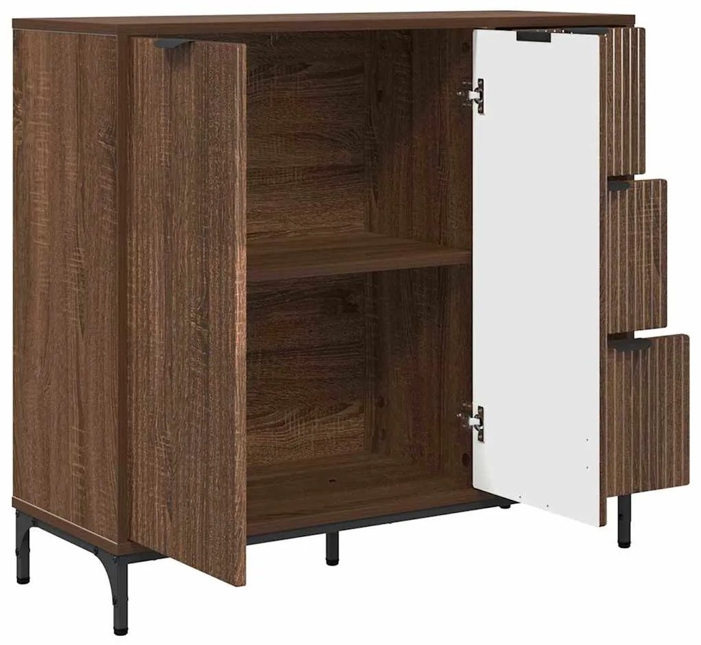 vidaXL Πλαϊνό γραφείο Καφέ δρυς 89.5 x 33 x 82 εκ. Επεξεργασμένο ξύλο