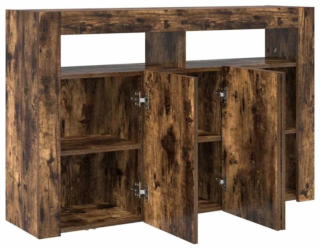 vidaXL Πλαϊνό γραφείο Καπνιστή δρυς 116 x 30 x 75 εκ.