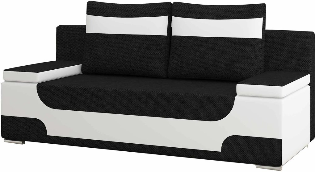 Καναπές - κρεβάτι Aria-Μαύρο - Λευκό - 200.00Χ92.00Χ90.00cm