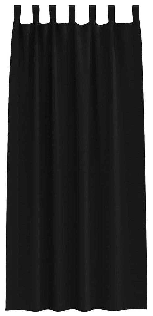 vidaXL Κουρτίνες με κουρτίνες 2 pcs Μαύρο 245 x 140 εκ. Πολυεστέρας
