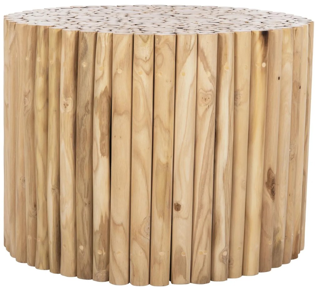Τραπεζάκι σαλονιού COOTER C9864 Στρόγγυλο Κλαδιά TEAK Φυσικό Φ60,5x46Υεκ. 60.5x60.5x46 εκ.