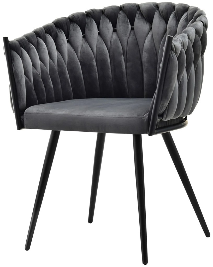 Πολυθρόνα Rosa-Gkri skouro - Mavro - 61.00Χ54.00Χ80.00cm