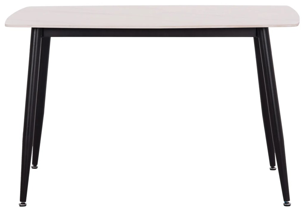 Τραπέζι Rav λευκό μαρμάρου sintered stone-μαύρο μέταλλο 120x70x75