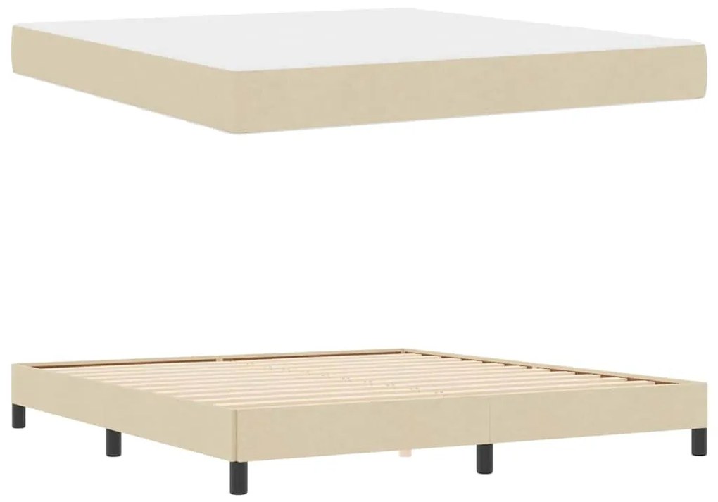 vidaXL Κρεβάτι με ελατήρια με στρώμα Κρεμ 180 x 200 cm ύφασμα