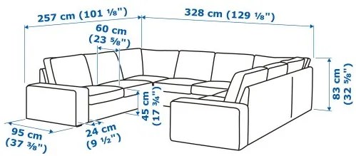 KIVIK καναπές σε σχήμα Π, 6 θέσεων 294.430.64