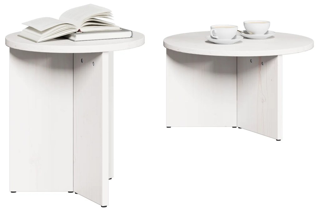 vidaXL Σετ Τραπεζιού Για Καφέ 2 pcs Λευκό 49 x 49 x 28 εκ