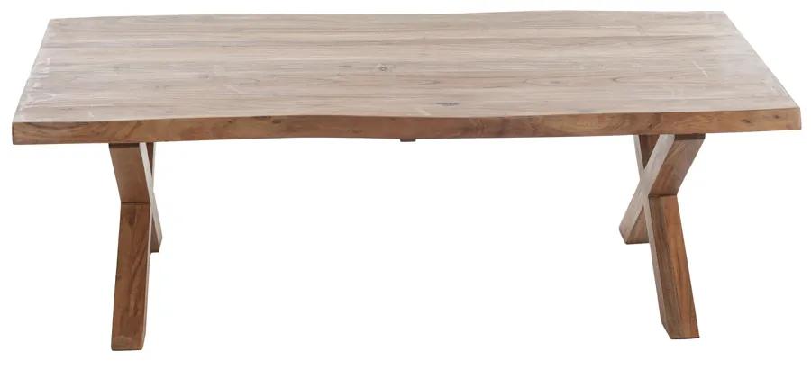 Artekko Maokai Τραπέζι Σαλονιού με Χ Πόδια Ξύλινο Μελί Απόχρωση (135x68x45)cm