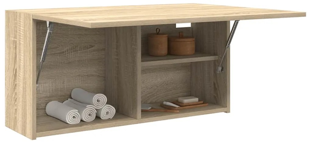 vidaXL Ντουλάπι τοίχου μπάνιου Sonoma Oak 80x25x40 cm