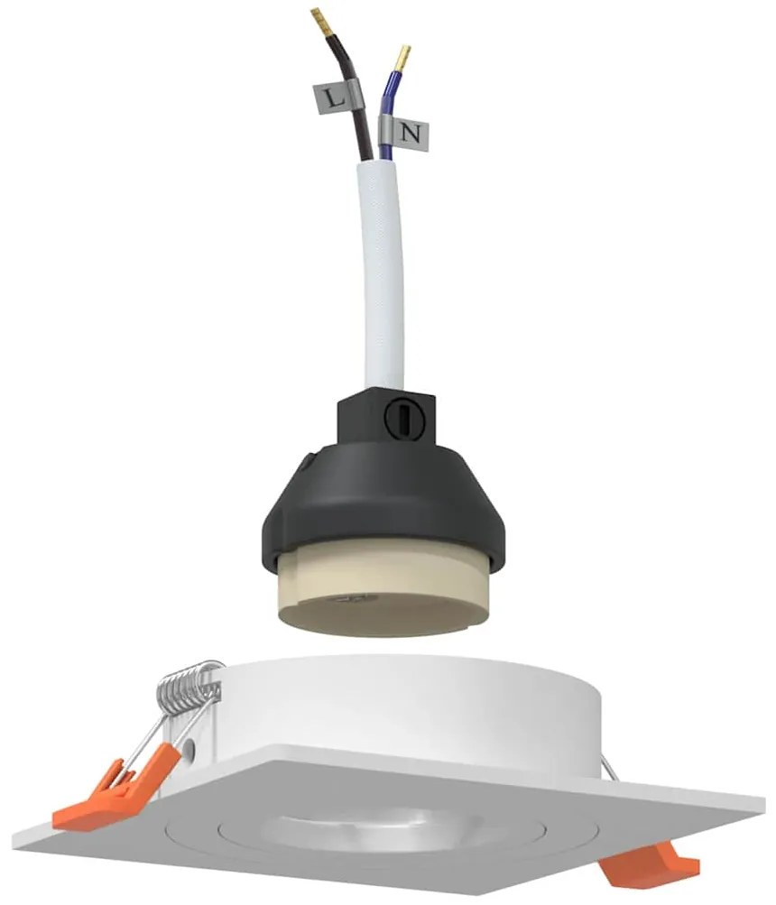 vidaXL Spotlights με προβολείς 6 pcs Λευκό 9 x 9 x cm Αλουμίνιο