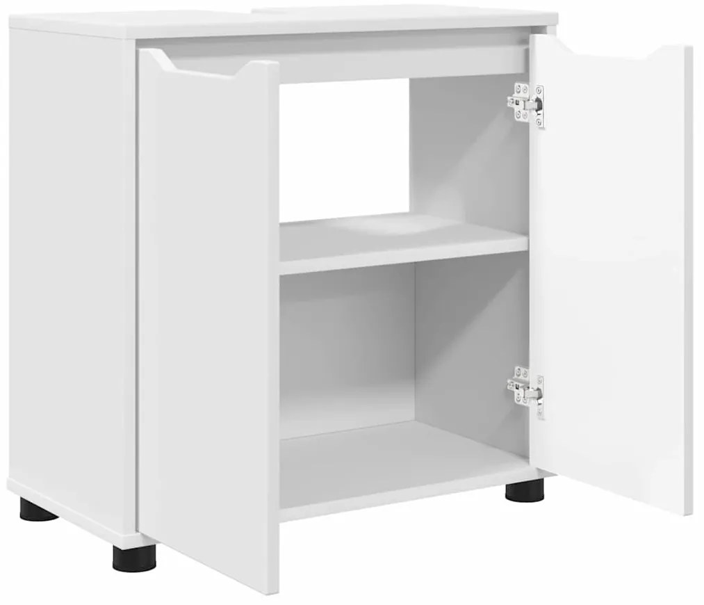 vidaXL Ντουλάπα νιπτήρα μπάνιου με ράφι με πόρτα Λευκό 60 x 30 x 60 cm