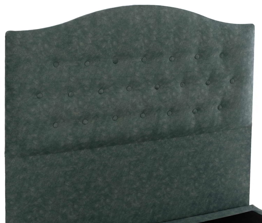 ΚΡΕΒΑΤΙ MALENA ΑΠΟ ΠΡΑΣΙΝΟ ΥΦΑΣΜΑ τύπου NUBUCK, HM647.27 ΓΙΑ ΣΤΡΩΜΑ 120x200 εκ.
