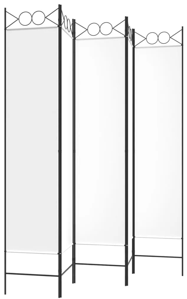 vidaXL Διαχωριστικό Δωματίου με 5 Πάνελ Λευκό 200x200 εκ. από Ύφασμα