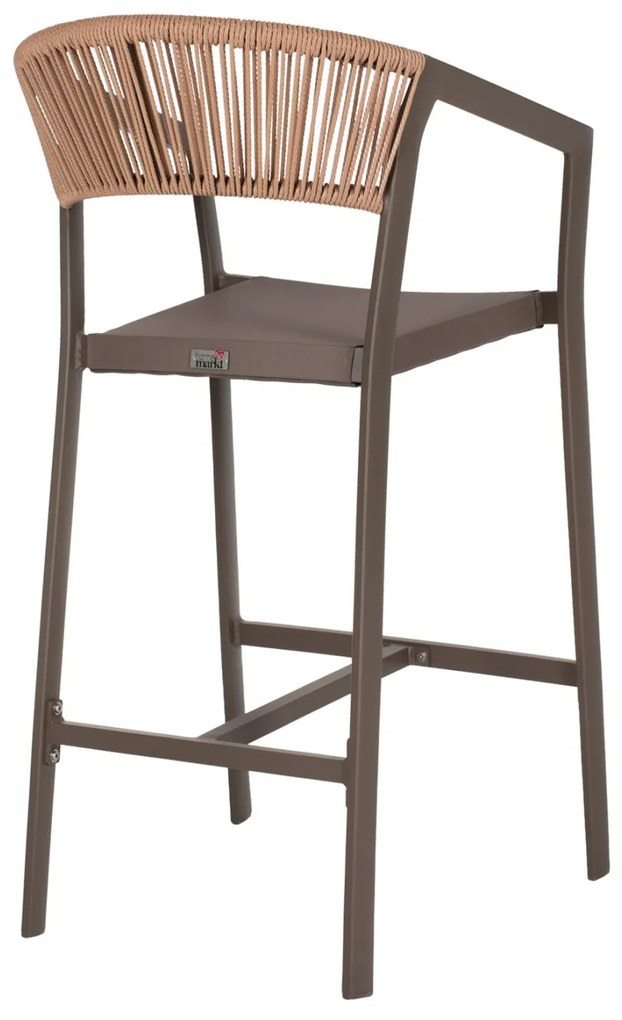 ΣΚΑΜΠΟ ΑΛΟΥΜΙΝΙΟΥ ΣΑΜΠΑΝΙ ΜΕ ΜΠΡΑΤΣΑ RATTAN &amp; TEXTLINE 56x58x105Yεκ. 56x58x105 εκ.