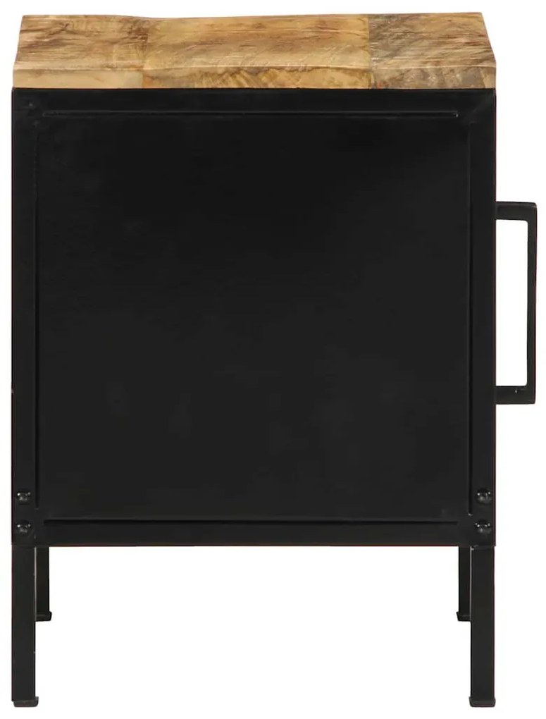 vidaXL Κομοδίνο Καφέ και μαύρο 30 x 30 x 40 cm Μασίφ ξύλο μάνγκο