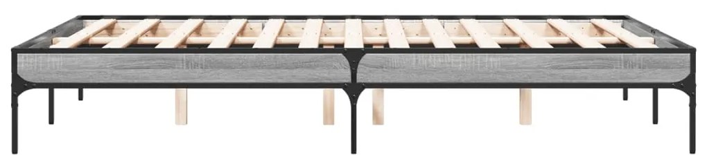 vidaXL Πλαίσιο Κρεβατιού Γκρι Sonoma 120x200 εκ. Επεξ. Ξύλο &amp; Μέταλλο