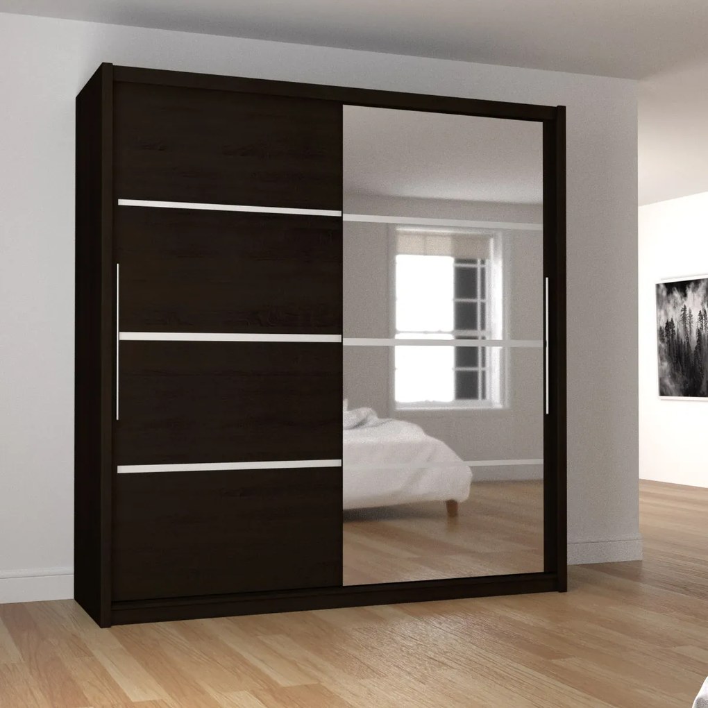 Ντουλάπα Δίφυλλη Ilona Σοκολά 180x61x216εκ MDF TO-ILO180W