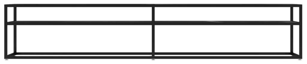 vidaXL Έπιπλο Τηλεόρασης Μαύρο Όψη Μαρμάρου 220x40x40,5εκ Ψημένο Γυαλί