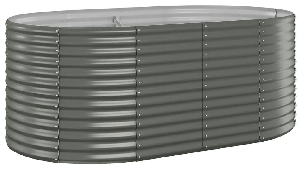vidaXL Ζαρντινιέρα Γκρι 175x100x68 εκ. Γαλβανισμένος χάλυβας
