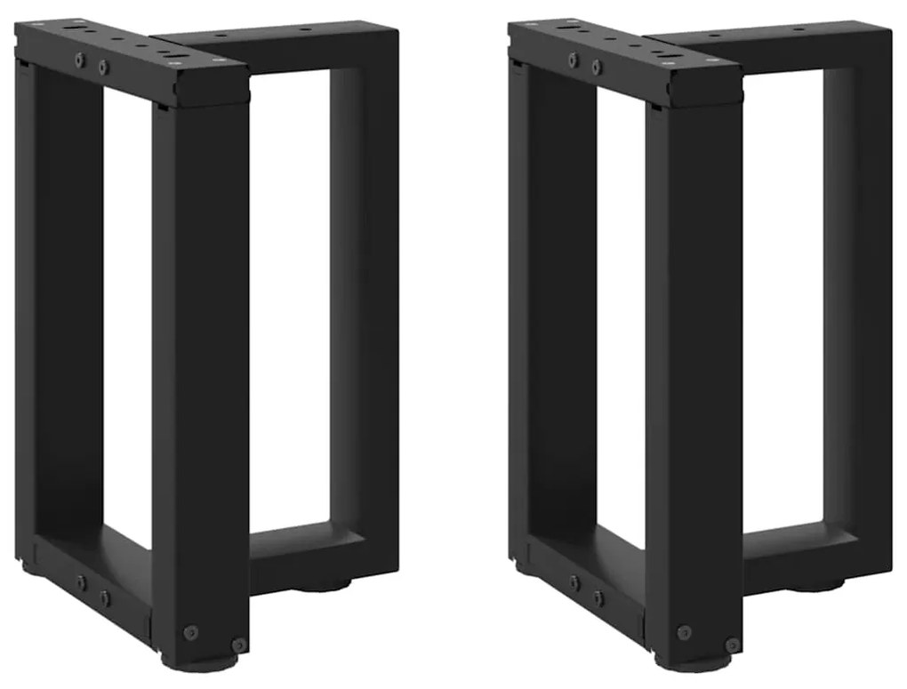Πόδια Τραπεζιού Σαλονιού σε Σχήμα Τ, 2 τεμ. Μαύρο 38x25x(42-43) εκ. Ατσάλι