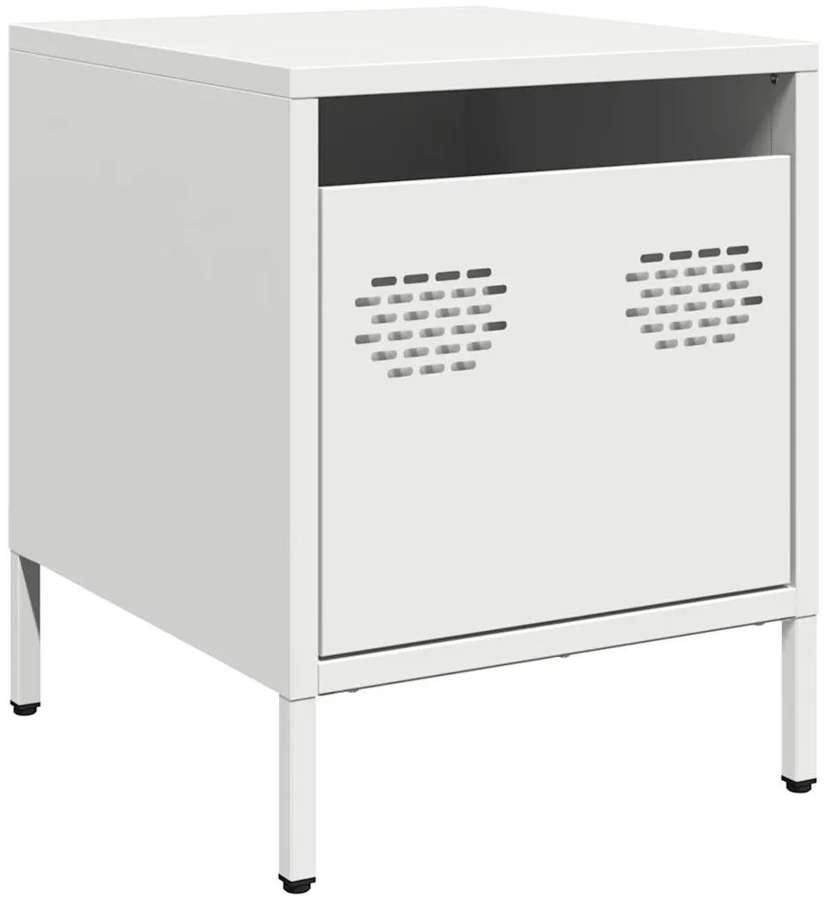vidaXL Κομοδίνα 2 τεμάχια Λευκό 35x39x43,5 cm Ατσάλι