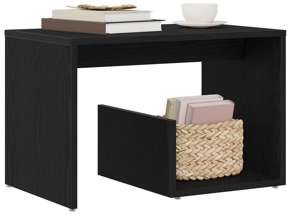 vidaXL Τραπέζι Σαλονιού Μαύρο Δρύς 59x36x38 εκ. Επεξεργασμένο ξύλο