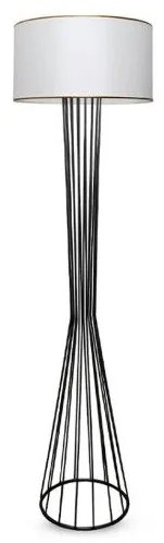 NOVA 201-0036 Μοντέρνο Επιδαπέδιο Φωτιστικό 1 x E27 IP20 Μαύρο Μεταλλό με Λευκό Ύφασμα-Μ38 x Π38 x Υ155cm Globostar 201-0036 Λευκό