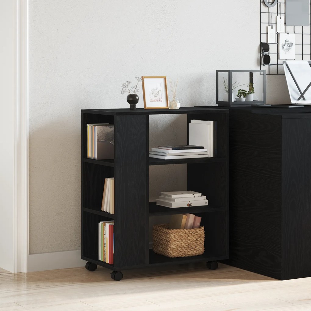 vidaXL Κινητός Ντουλάπι Μαύρη Δρυς 60x35x75 εκ Επεξεργασμένο Ξύλο