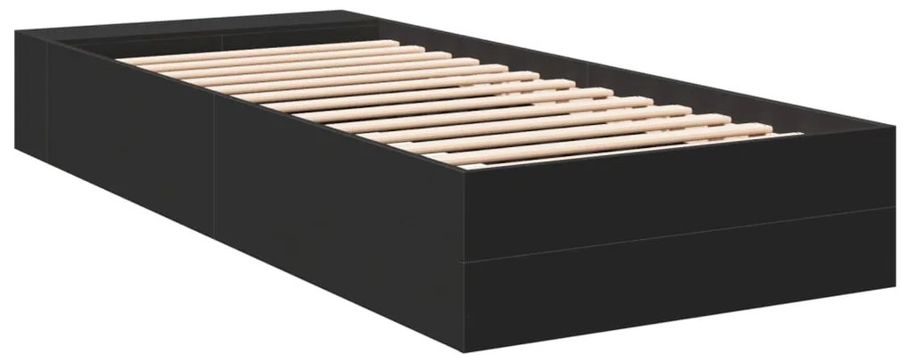 vidaXL Πλαίσιο Κρεβατιού Μαύρο 100x200 εκ. Επεξεργ. Ξύλο
