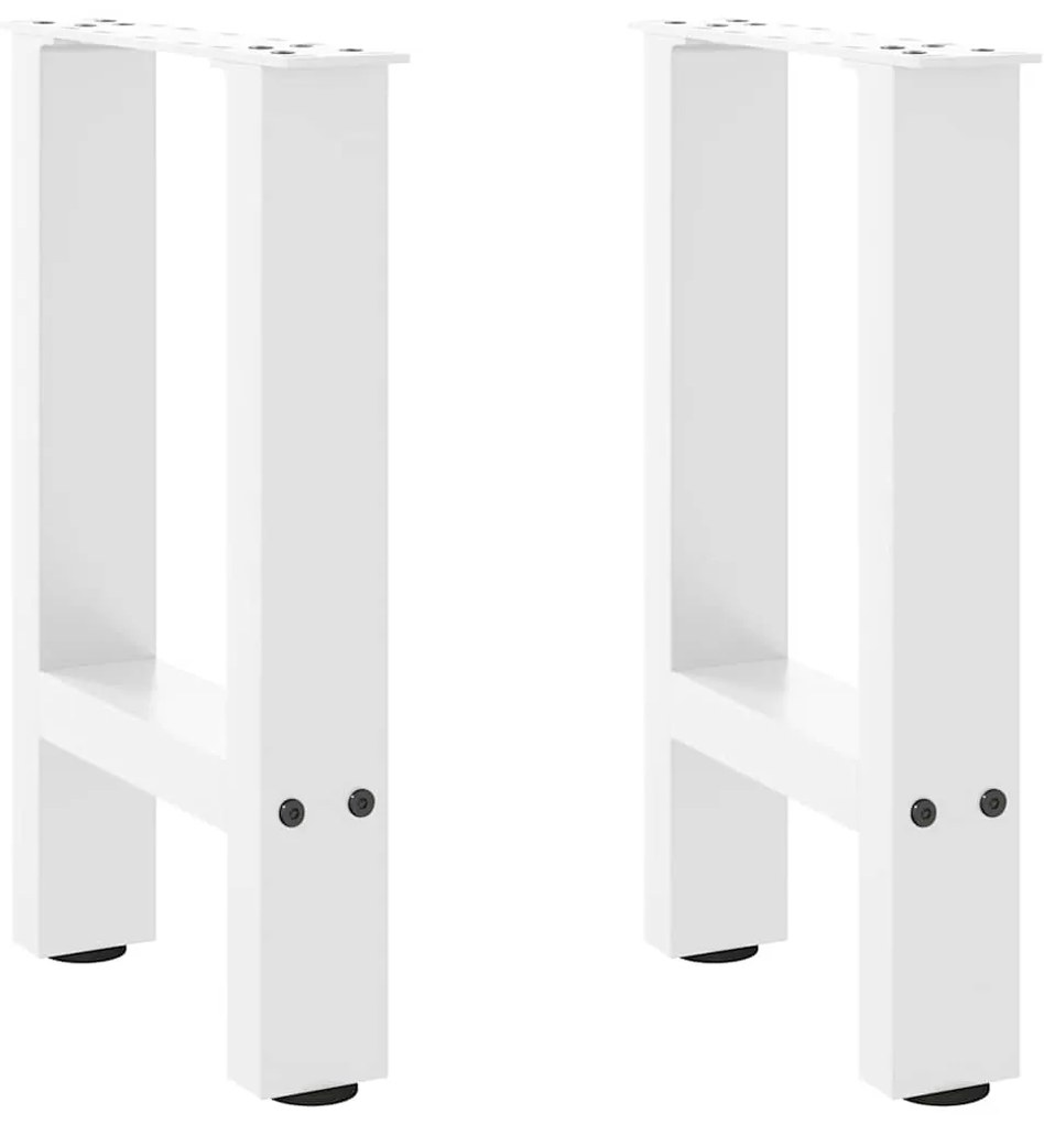 Πόδια Τραπεζιού Σαλονιού 2 τεμ. Λευκά 38x(42-43) εκ. Ατσάλι