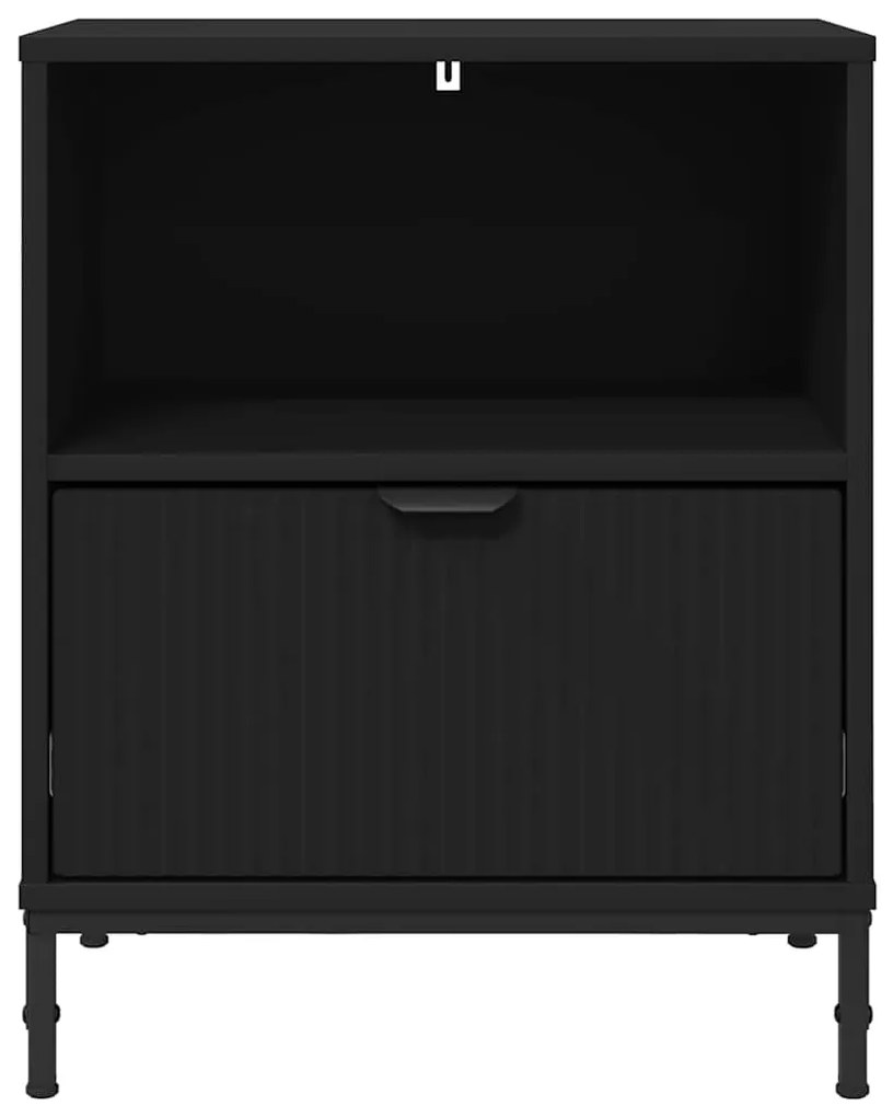 vidaXL Κομοδίνα 2 pcs Μαύρο 49 x 36 x 61 εκ Επεξεργασμένο ξύλο
