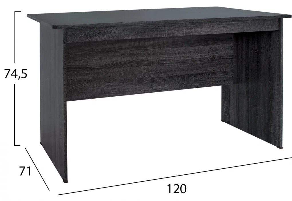 ΓΡΑΦΕΙΟ ΜΕΛΑΜΙΝΗΣ HAYDEN 120x71x74,5 HM2285.01 ΣΕ ΑΝΘΡΑΚΙ ΧΡΩΜΑ - HM2285.01