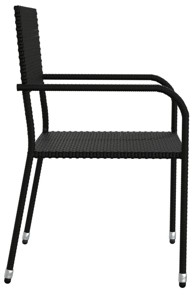 vidaXL Σετ Τραπεζαρίας Κήπου 7 Τεμ Μαύρο από Συνθετικό Ρατάν/Ατσάλι