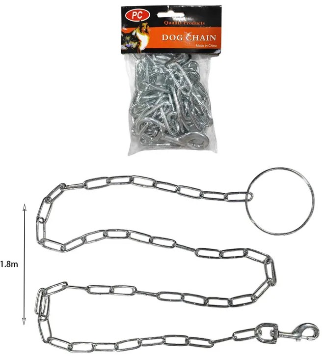 Πνίχτης Αλυσίδα Σκύλου 5mm 1.8m – Dog Leash