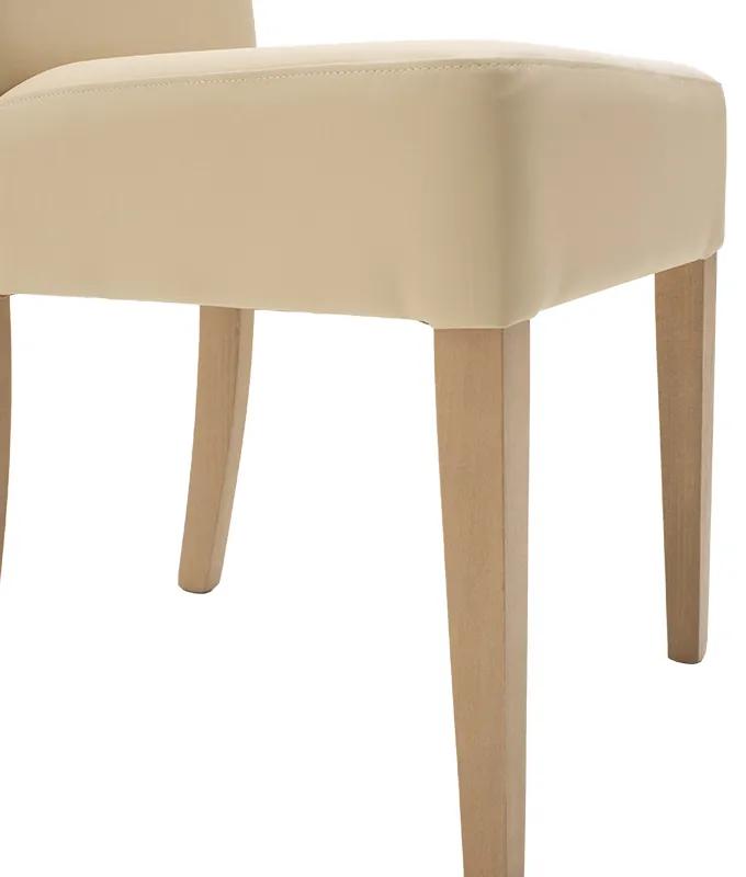 Καρέκλα Ditta pakoworld PU εκρού- πόδι μασίφ ξύλο sonoma | Συσκευασία 2 τμχ