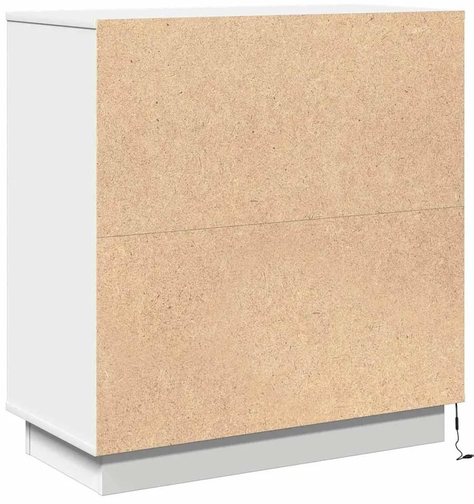 vidaXL Κομοδίνο με συρτάρι Λευκό 71 x 34.5 x 75 εκ. Επεξεργασμένο ξύλο