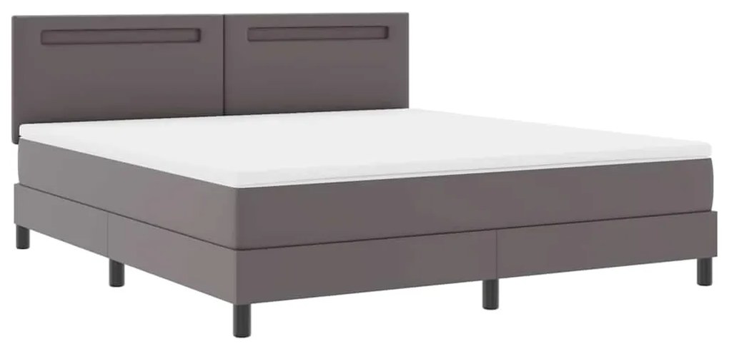 vidaXL Κρεβάτι με Στρώμα με στρώμα Γκρι 180 x 200 cm Τεχνητό δέρμα