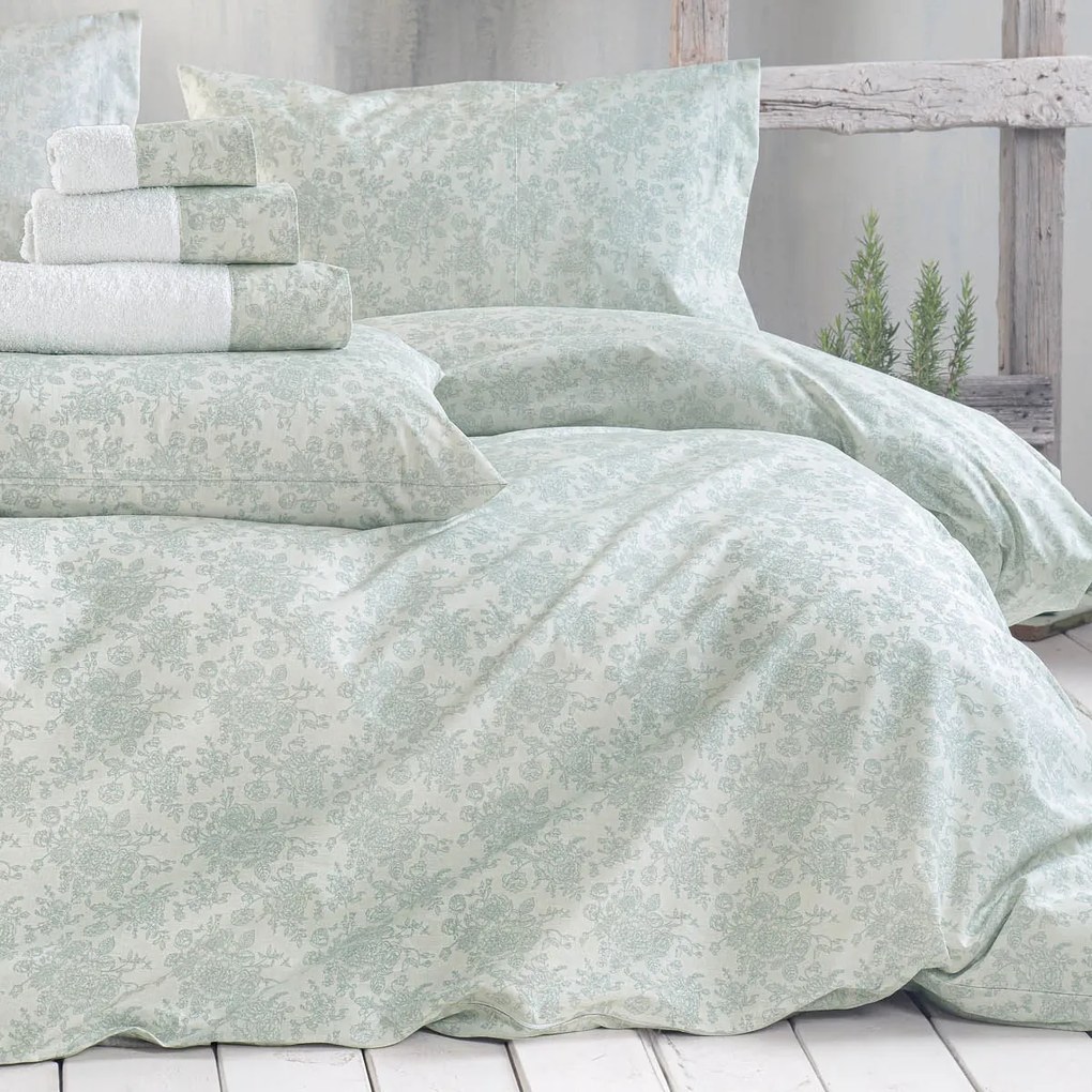 Σεντόνια Μονά (Σετ) Rythmos Nova Bendetta Light Green ΧΩΡΙΣ ΛΑΣΤΙΧΟ 160x260
