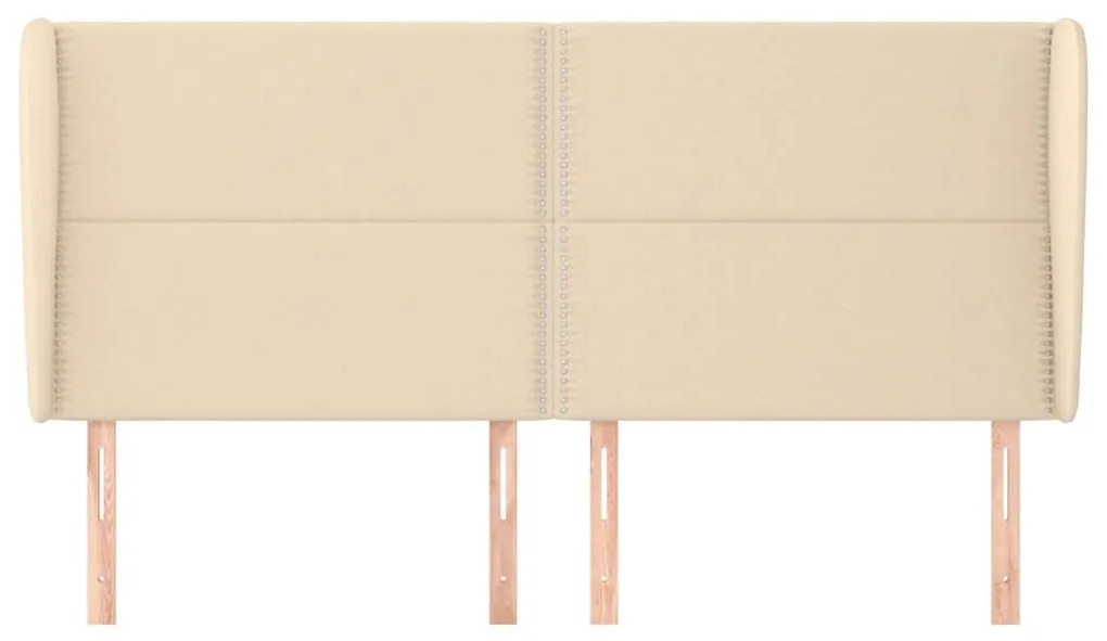 Κεφαλάρι με Πτερύγια Κρεμ 183x23x118/128 εκ. Υφασμάτινο 3117835