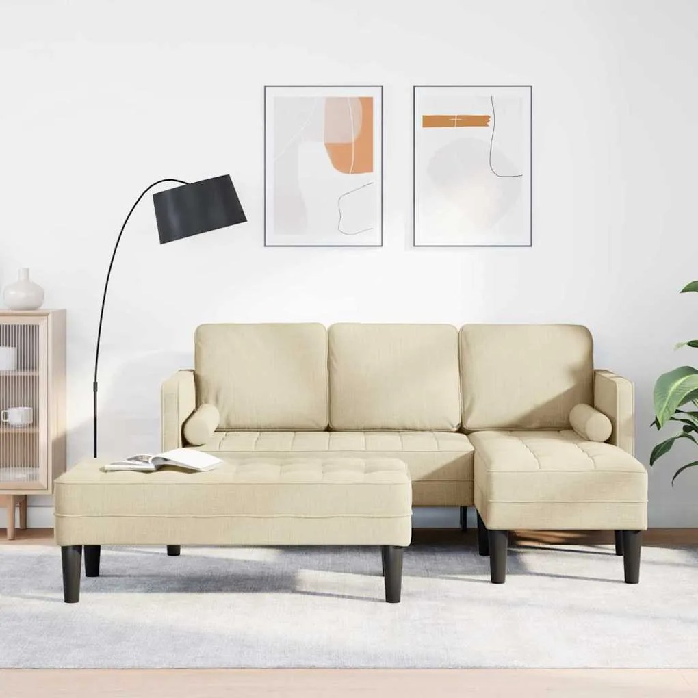 vidaXL Σετ Καναπέ 2 pcs Κρεμ 173 x 131 x 67 εκ ύφασμα