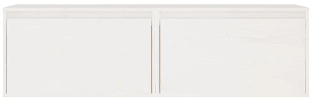 vidaXL Ντουλάπια Τοίχου 2 τεμ. Λευκά 60x30x35 εκ από Μασίφ Ξύλο Πεύκου