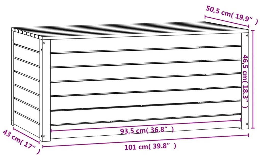 ΜΠΑΟΥΛΟ ΚΗΠΟΥ 101 X 50,5 X 46,5 ΕΚ. ΑΠΟ ΜΑΣΙΦ ΞΥΛΟ ΠΕΥΚΟΥ 823948