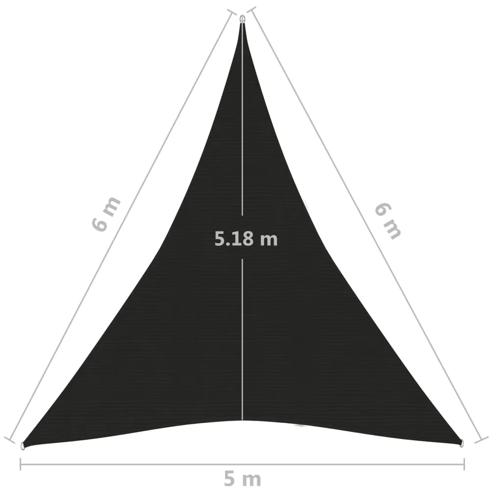 Πανί Σκίασης Μαύρο 5 x 6 x 6 μ. από HDPE 160 γρ./μ² - Μαύρο