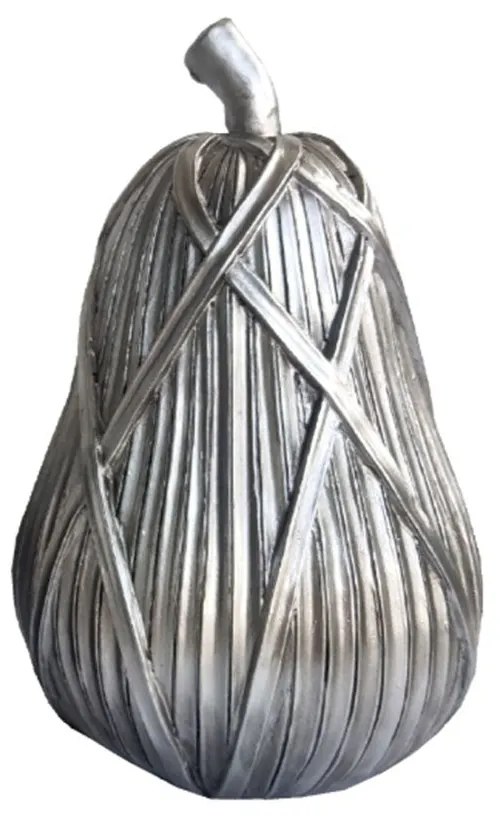 Διακοσμητικό Αντικείμενο Επιτραπέζιο Tricot Poire 020752 11,5x11,5xH17,8cm Silver Polyresin