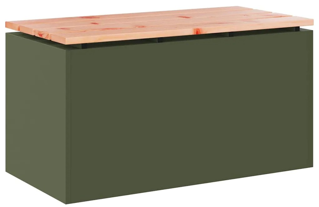 vidaXL Παγκάκι κήπου Λαδί 80 x 40 x 43 εκ Ατσάλι