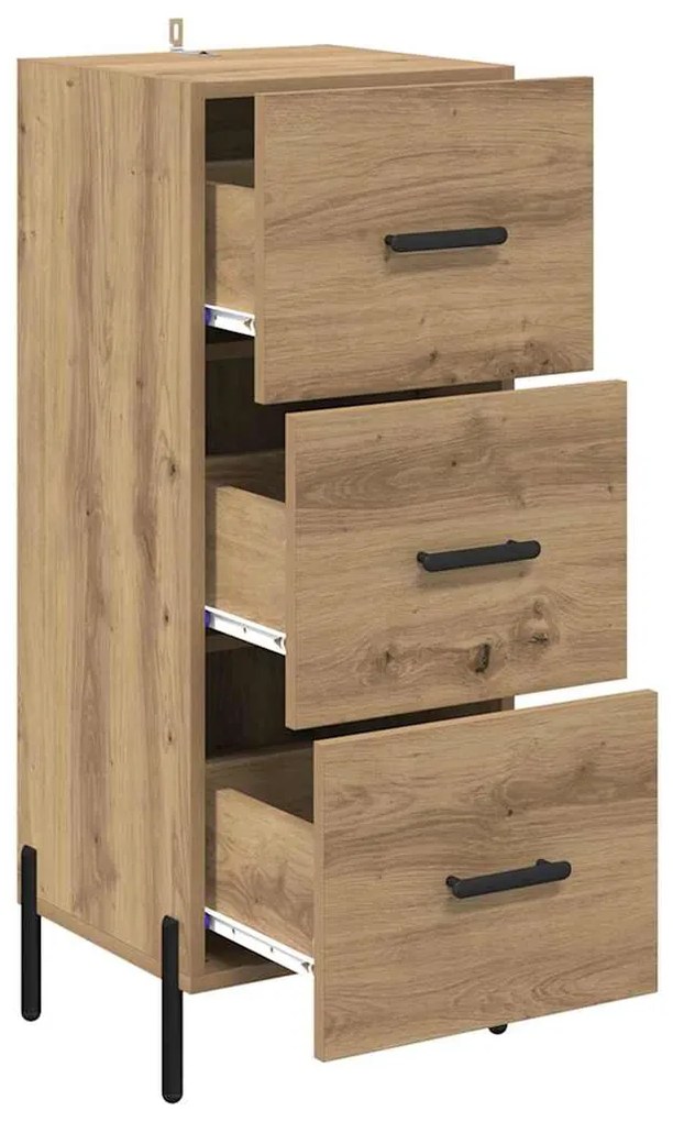 vidaXL Πλαϊνό γραφείο με συρτάρι artisan δρυς 34 x 34.5 x 90 εκ