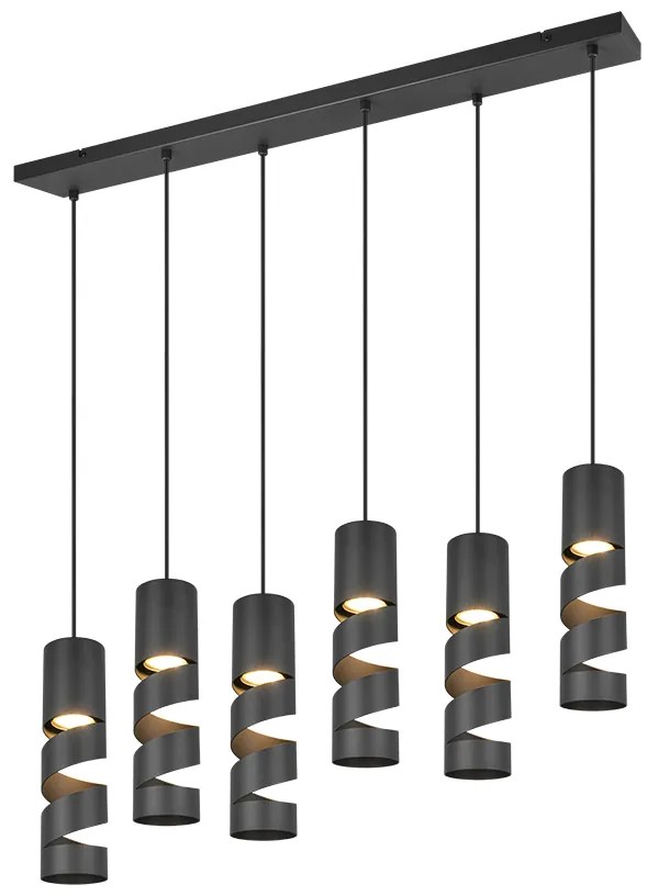 Φωτιστικό Κρεμαστό Trio Lighting STREAM 364000632 Μαύρο Ματ (Black Mat)